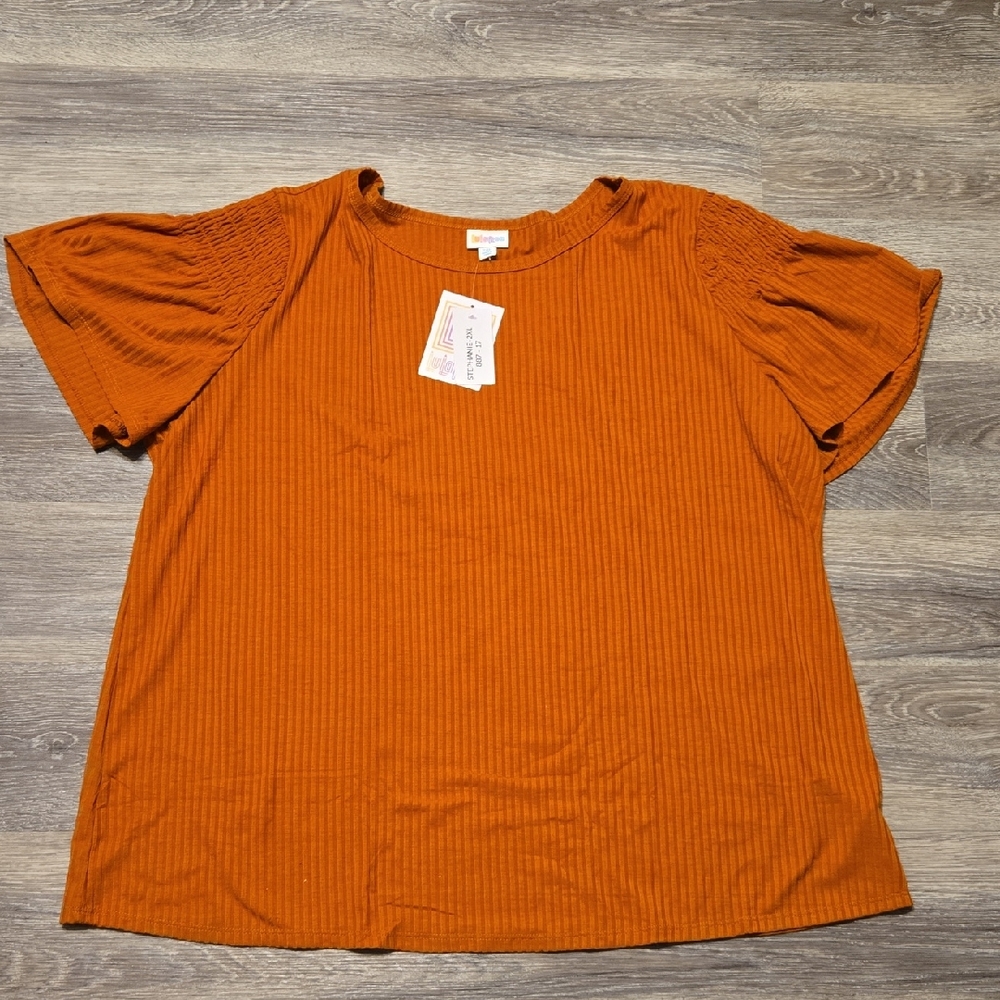NWT Lularoe Burnt Orange Stephanie Top Sz 2XL